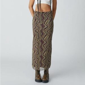 urban outfitters swirl/wave maxi skirt